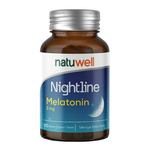 Natuwell Nightline Melatonin Takviye Edici Gıda 60 Tablet