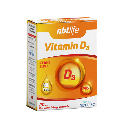 Nbt Life Vitamin D3 Damla Takviye Edici Gıda 20 ml