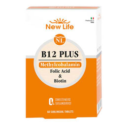 New Life B12 Plus Folik Asit ve Biotin İçeren Takviye Edici 60 Tablet - Thumbnail