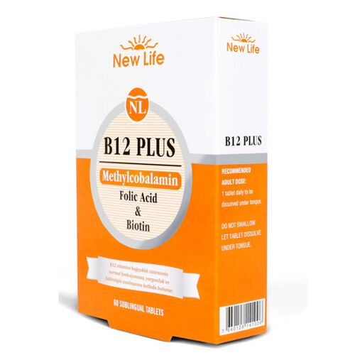 New Life B12 Plus Folik Asit ve Biotin İçeren Takviye Edici 60 Tablet