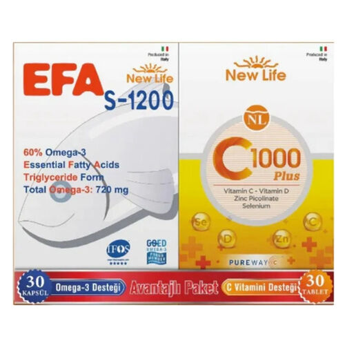 New Life Omega-3 ve C Vitamini Avantajlı Paket