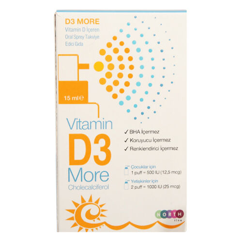 North Line D3 More Vitamin D İçeren Oral Sprey 15 ml
