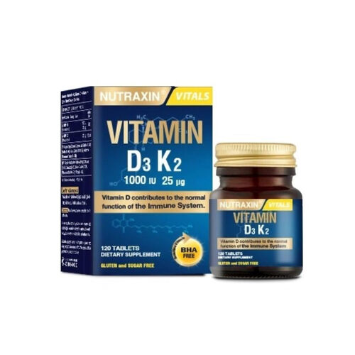 Nutraxin Vitamin D3 K2 Vitamini İçeren Takviye Edici Gıda 120 Tablet