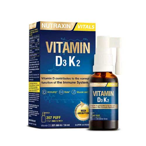 Nutraxin Vitamin D3K2 Takviye Edici Gıda 30 ml