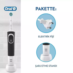 Oral-B Vitality D100 Cross Action Şarjlı Diş Fırçası - Siyah - Thumbnail