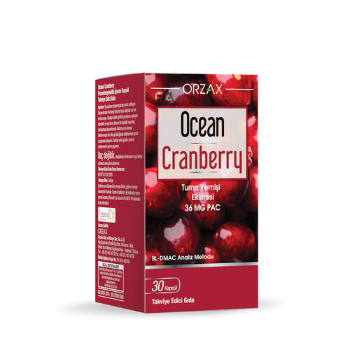 Orzax Ocean Cranberry Turna Yemişi Ekstresi 30 Tablet Takviye Edici Gıda