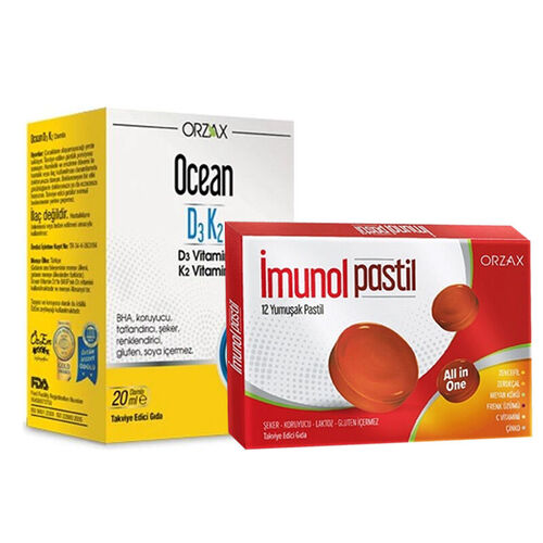 Orzax Ocean D3K2 Vitamin Damla 20 ml + İmunol Pastil HEDİYE!