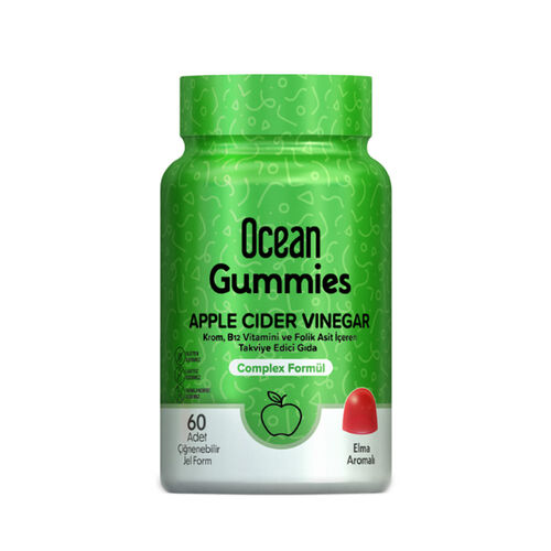 Orzax Ocean Gummies Apple Cider Vinegar Takviye Edici Gıda 60 Adet Çiğnenebilir Form