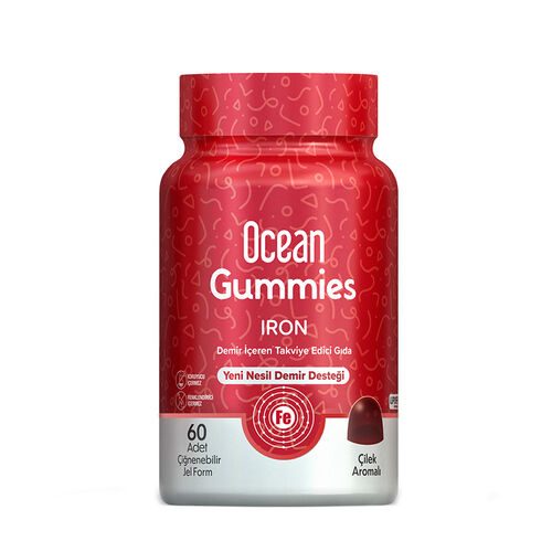 Orzax Ocean Gummies Iron Demir İçeren Takviye Edici Gıda 60 Adet Çİğnenebilir Jel Form
