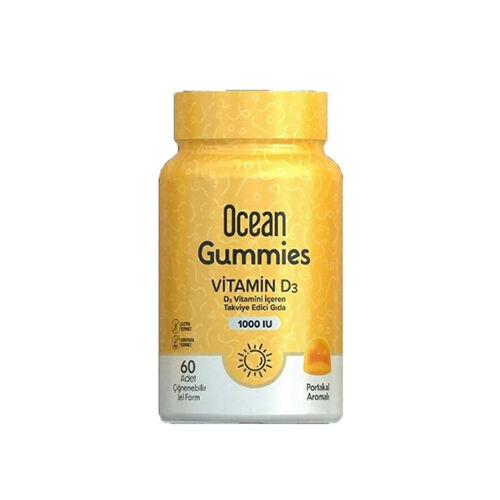 Orzax Ocean Gummies Vitamin D3 1000 IU D3 Vitamini İçeren Takviye Edici Gıda 60 Adet