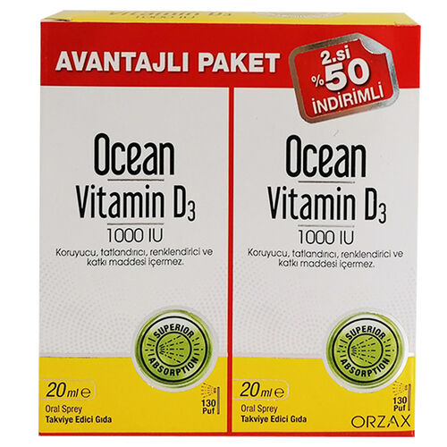 Orzax OCean Vitamin D3 1000 IU 2 x 20 ml