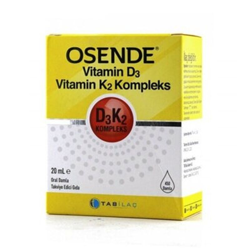 Osende Vitamin D3 K2 Complex Takviye Edici Gıda 20 ml
