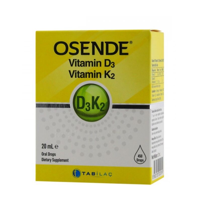 Osende Vitamin D3 K2 Takviye Edici Gıda 20 ml