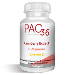 Pac 36 Cranberry Extract D-mannoz ve Vitamin C 30 Kapsül - Thumbnail