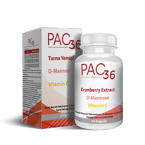 Pac 36 Cranberry Extract D-mannoz ve Vitamin C 30 Kapsül