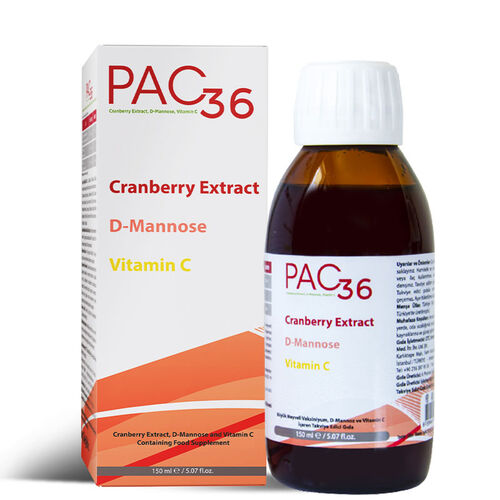 Pac 36 Cranberry Extract D-mannoz ve Vitamin C Takviye 150 ml