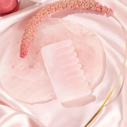 Pelcare Rose Quartz Crystal Hair Comb Masaj Taşı - Thumbnail