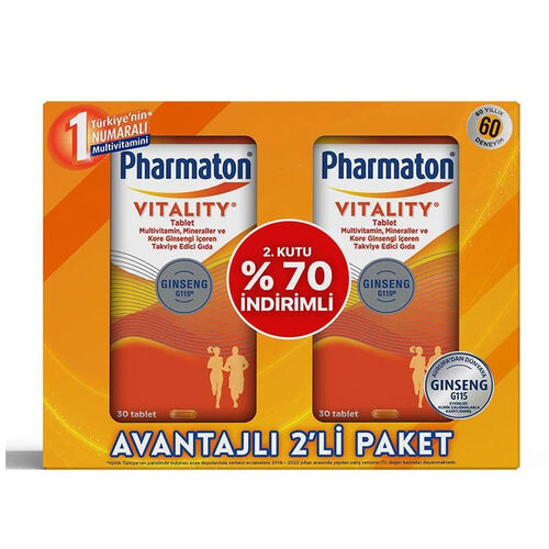 Pharmaton Vitality 30 Tablet Avantajlı 2'li Paket