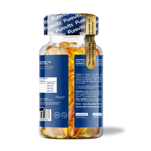 Purevits Omega-3 Fish Oil Takviye Edici Gıda 90 Kapsül