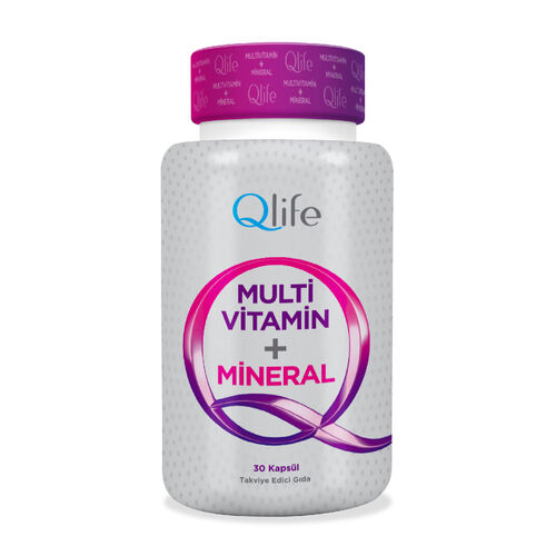 Qlife Multivitamin - Mineral Takviye Edici Gıda 30 Kapsül