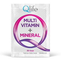 Qlife Multivitamin + Mineral Takviye Edici Gıda 30 Şase - Thumbnail
