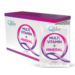 Qlife Multivitamin + Mineral Takviye Edici Gıda 30 Şase - Thumbnail