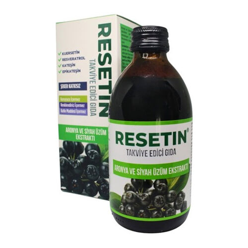 Resetin Aronya ve Siyah Üzüm Ekstraktı Takviye Edici Gıda 250 ml