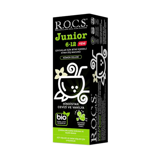 Rocs Junior Bitki İçerikli Siyah Diş Macunu 60 ml