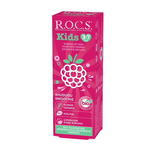 Rocs Kids Ahududu Smooth - Çocuk Diş Macunu 3-7 Yaş 35 ml