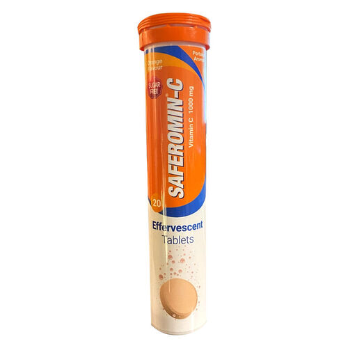 Saferomin-C Vitamin C ( Ascorbic Acid ) 1000mg 20 Efervesan Tablet