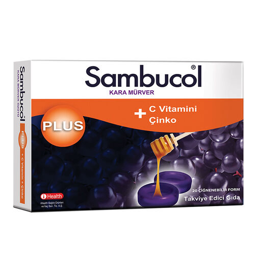 Sambucol Plus Kara Mürver Ekstresi Takviye Edici Gıda 20 Pastil