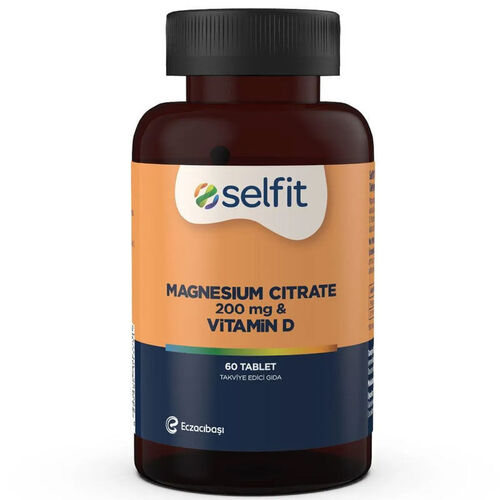 Selfit Magnesium Citrate 200 Mg ve Vitamin D 60 Tablet