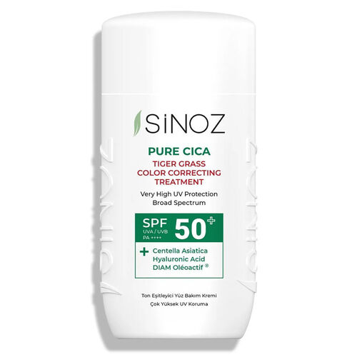 Sinoz Pure Cica SPF50+ Ton Eşitleyici Sıvı Yüz Güneş Kremi 50 ml