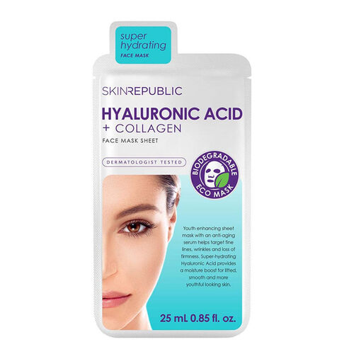 Skin Republic Hyaluronic Acid + Collagen Face Mask Sheet 25 ml