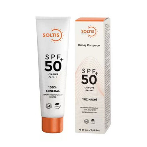 Soltis SPF50 %100 Mineral Güneş Koruyucu Krem 50 ml