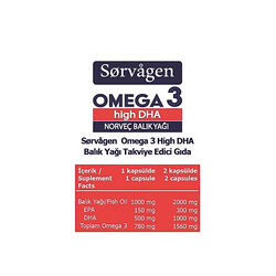 Sorvagen Omega 3 High DHA Norveç Balık Yağı 50 Kapsül - Thumbnail