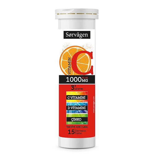 Sorvagen Vitamin C Plus 1000 mg ( C Vitamini + D Vitamini + Çinko)