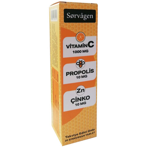 Sorvagen Vitamin C Takviye Edici Gıda 20 Efervesan Tablet