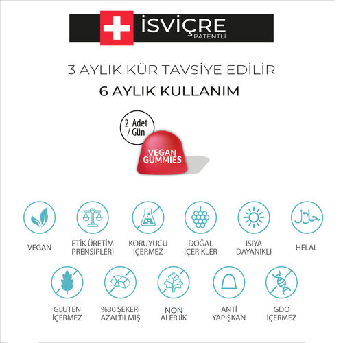Sovital Hair Vegan Gummy Saç Vitamini 60 Kapsül x 3 Adet