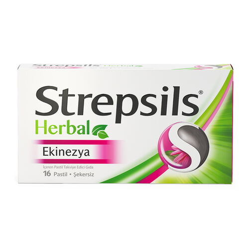 Strepsils Herbal Ekinezya İçerikli Pastil Takviye Edici Gıda 16 Pastil