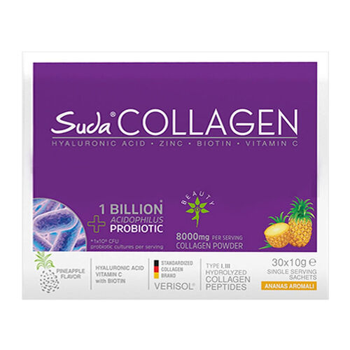 Suda Collagen Takviye Edici Gıda Ananas Aromalı 30 x 10 gr - Toz Saşe