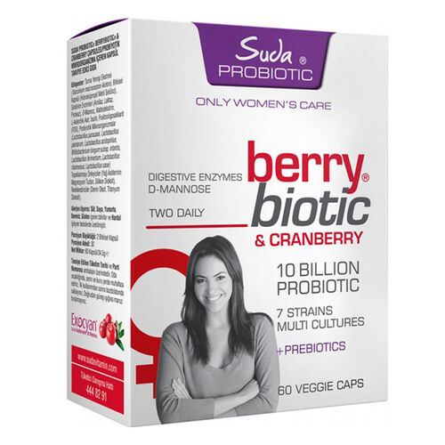 Suda Probiotic Berrybiotic Cranberry İçeren Takviye Edici Gıda 60 Kapsül