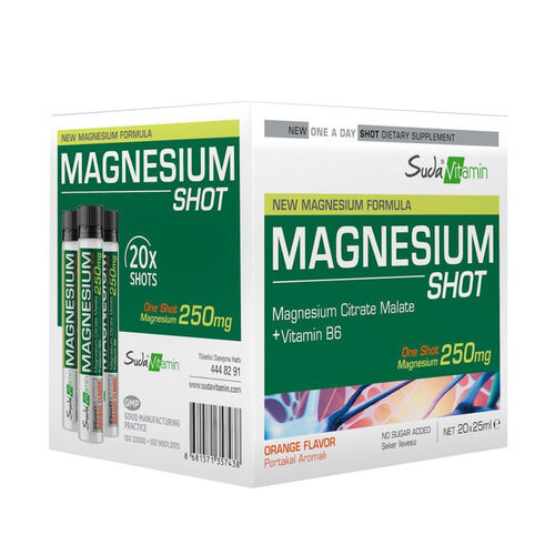 Suda Vitamin Magnezyum Shot 25ml x 20 Adet