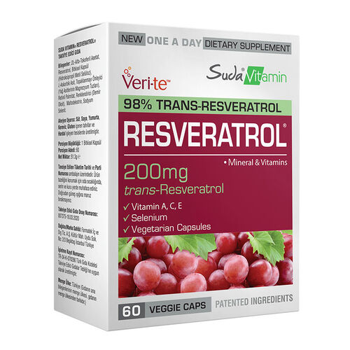 Suda Vitamin Resveratrol 60 Bitkisel Kapsül