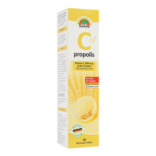 Sunlife C Propolis Takviye Edici Gıda 20 Efervesan Tablet