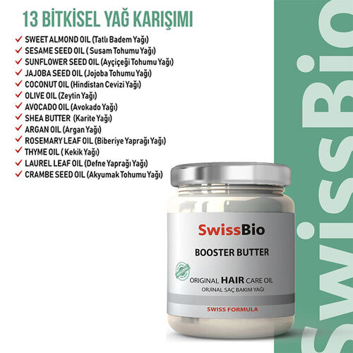 SwissBio Booster Butter Orijinal Saç Bakım Yağı 200 ml