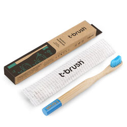 T-Brush Bambu Çocuk Diş Yumuşak Fırçası Mavi - Thumbnail