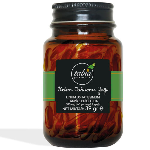 Tabia Keten Tohumu Yağı Kapsülü 500 mg (60 Kapsül)