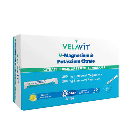 Velavit V-Magnesium Potassium Citrate Takviye Edici Gıda 20 Saşe