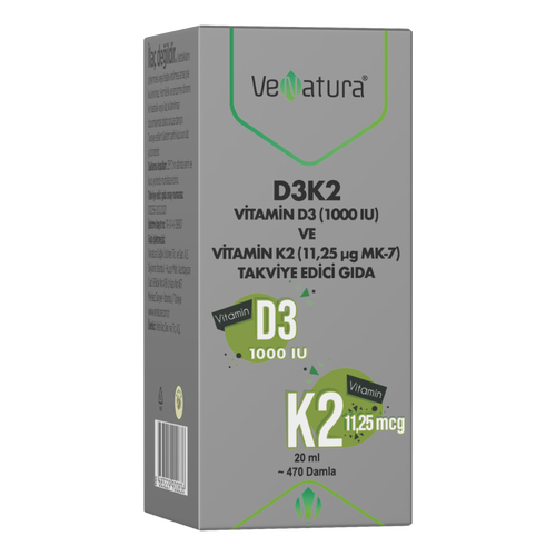 VeNatura D3K2 (11,25 mcg) Takviye Edici Gıda 20 ml